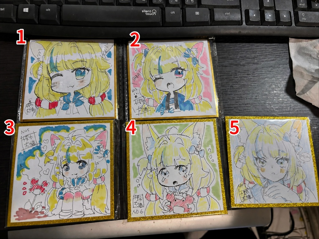 直筆サイン&描き下ろし色紙