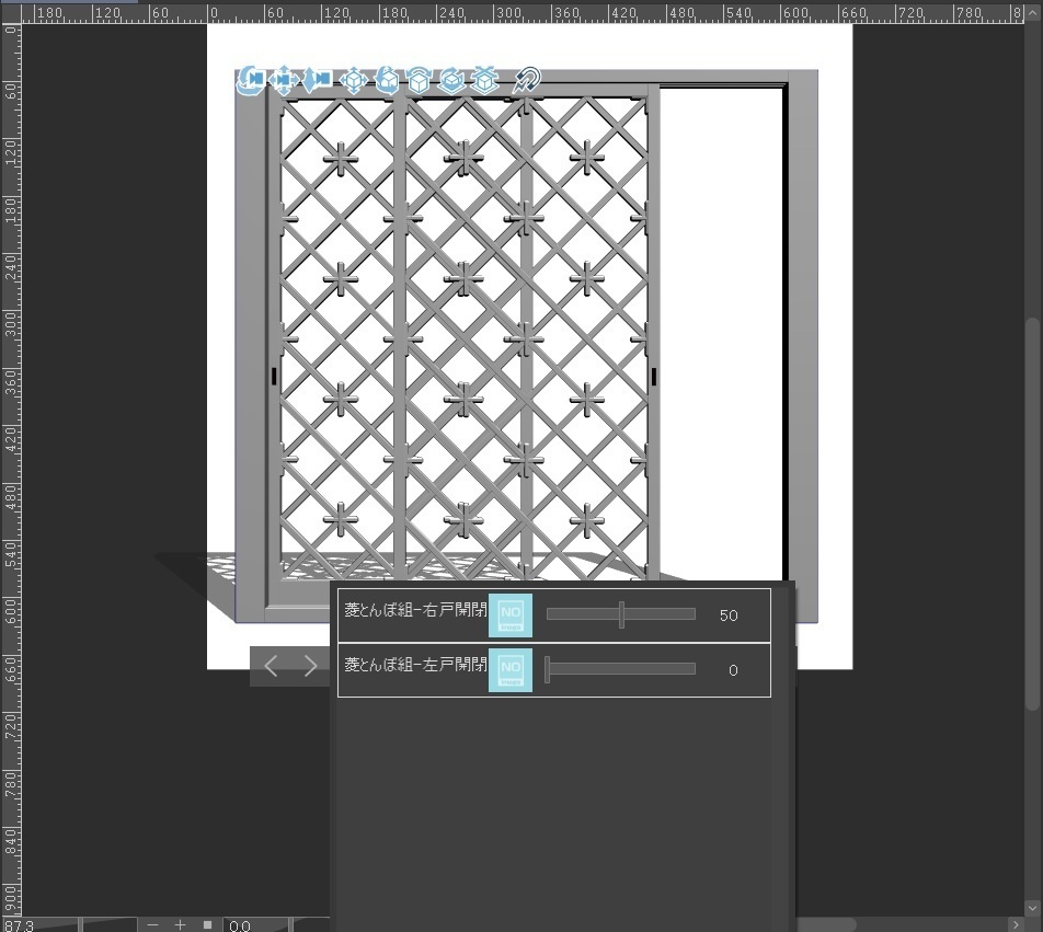 格子戸・菱とんぼ組