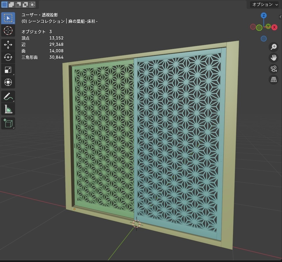 格子戸・麻の葉組