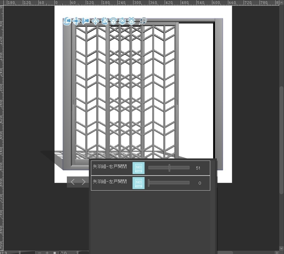 格子戸・矢羽組