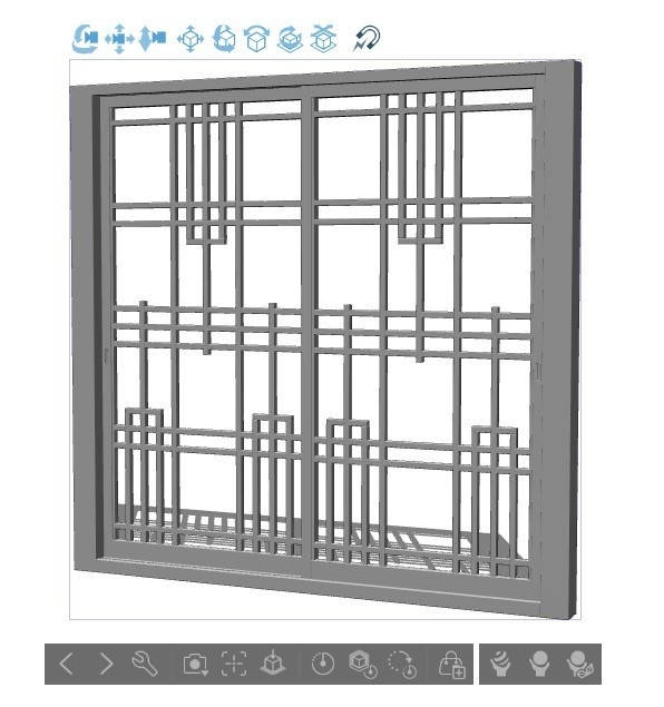 格子戸・横組み扇