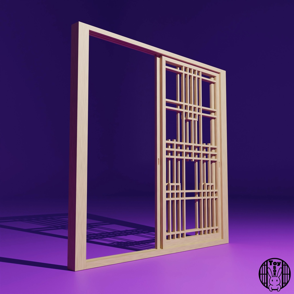 格子戸・横組み扇