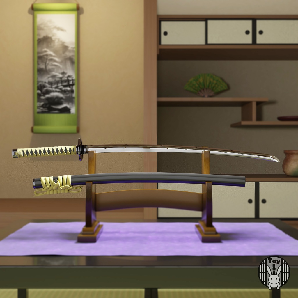 日本刀-丸形透し鐔-麻の葉組