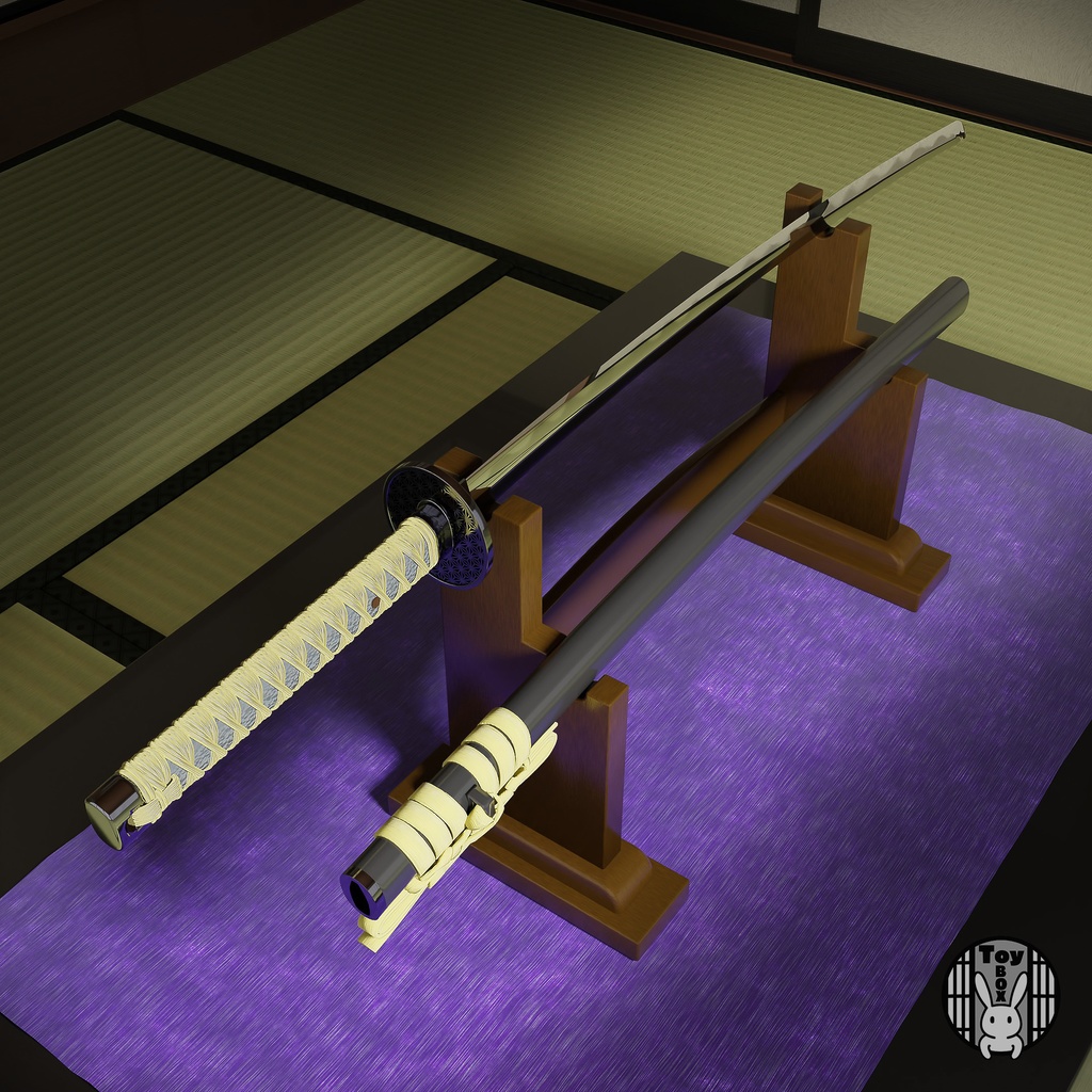 日本刀-丸形透し鐔-麻の葉組