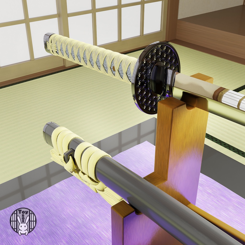 日本刀-丸形透し鐔-麻の葉組