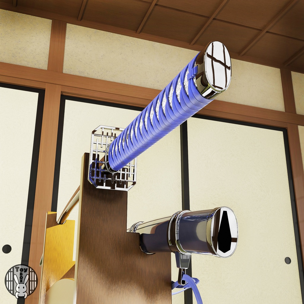 日本刀-太刀 角形透し鐔 掛合組