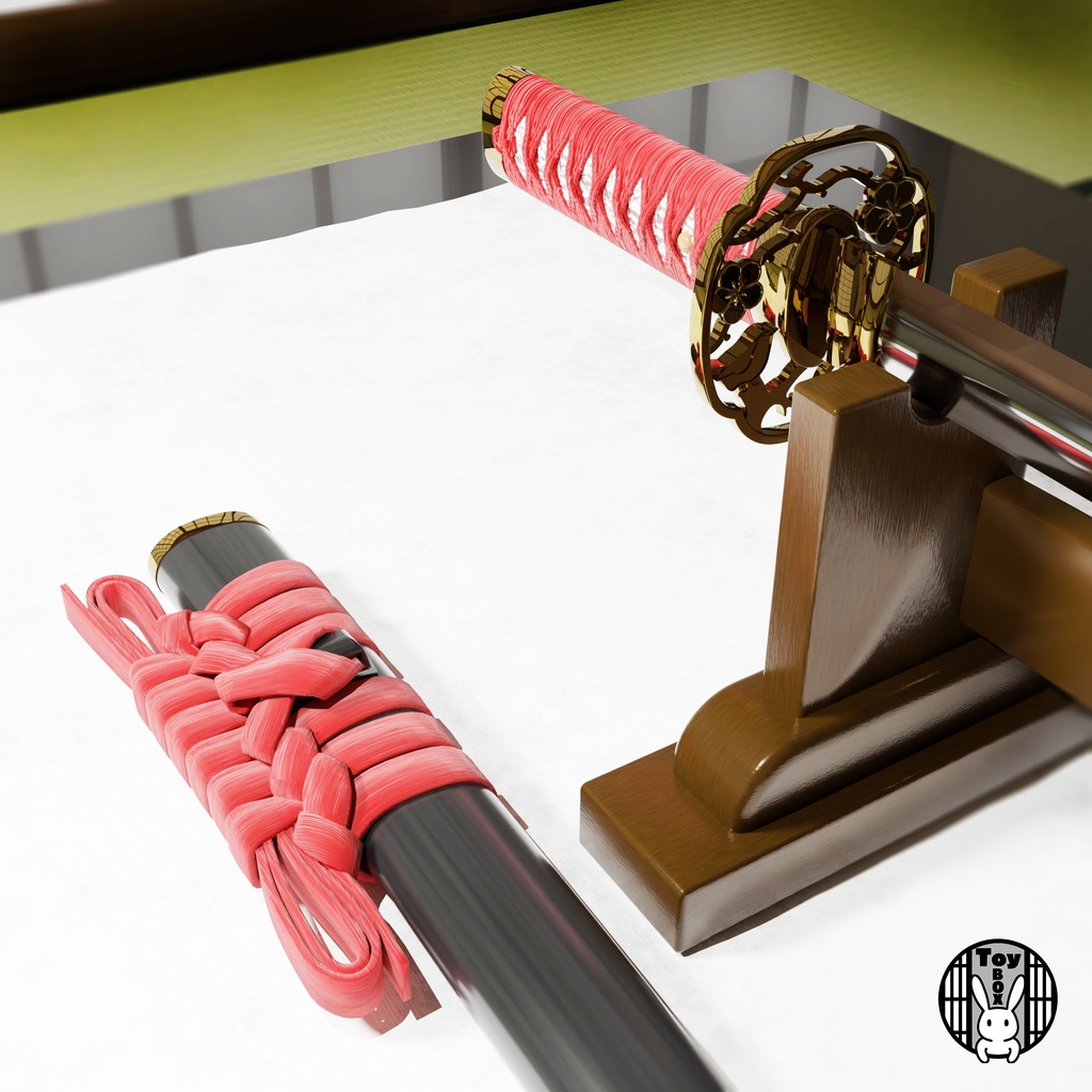 日本刀-脇差 木瓜型透し鐔-梅と鶯