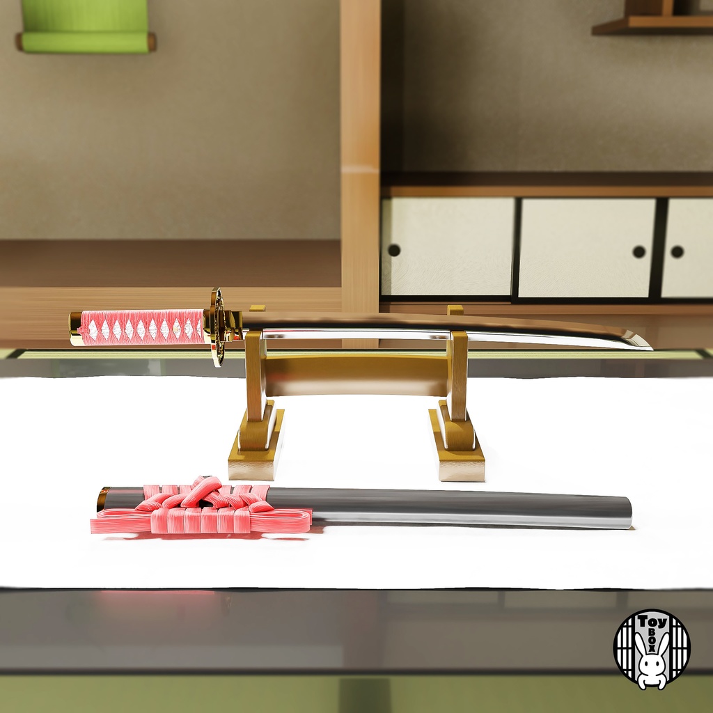 日本刀-脇差 木瓜型透し鐔-梅と鶯