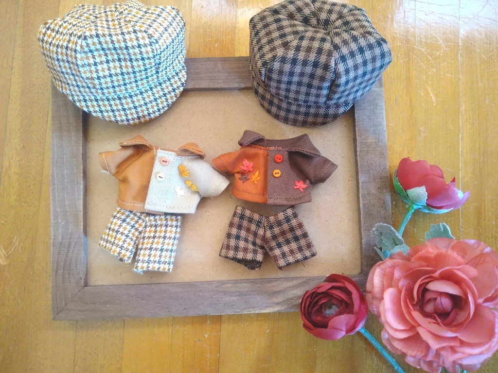 秋色セットアップ(シャツとパンツと帽子の3点セット)