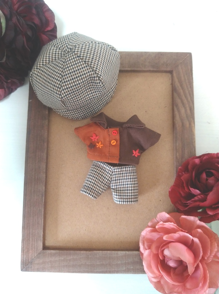 秋色セットアップ(シャツとパンツと帽子の3点セット)