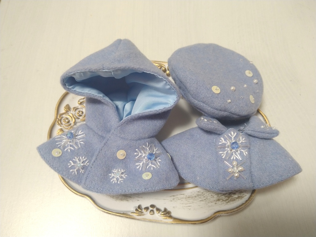 雪の結晶ケープ(12センチぬい用)