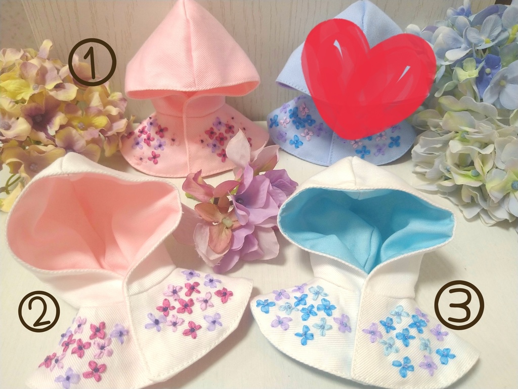 10〜12センチぬい用　夏色ケープ