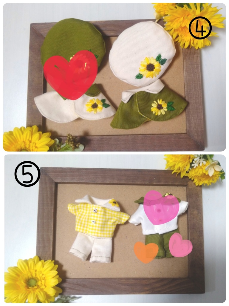 10〜12センチぬい用 秋色ケープ&セットアップ