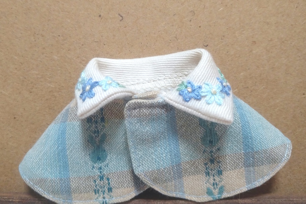 10〜12センチぬい用 うさぎケープ(帽子付き)