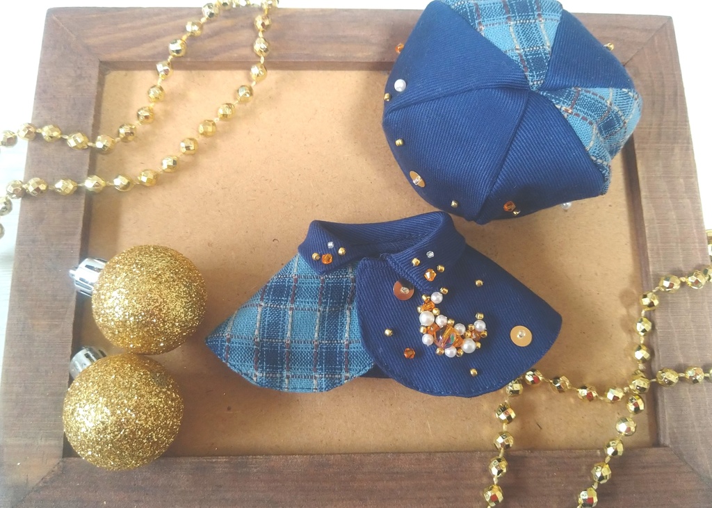 10〜12センチぬい用　お月様ケープ(帽子セット)