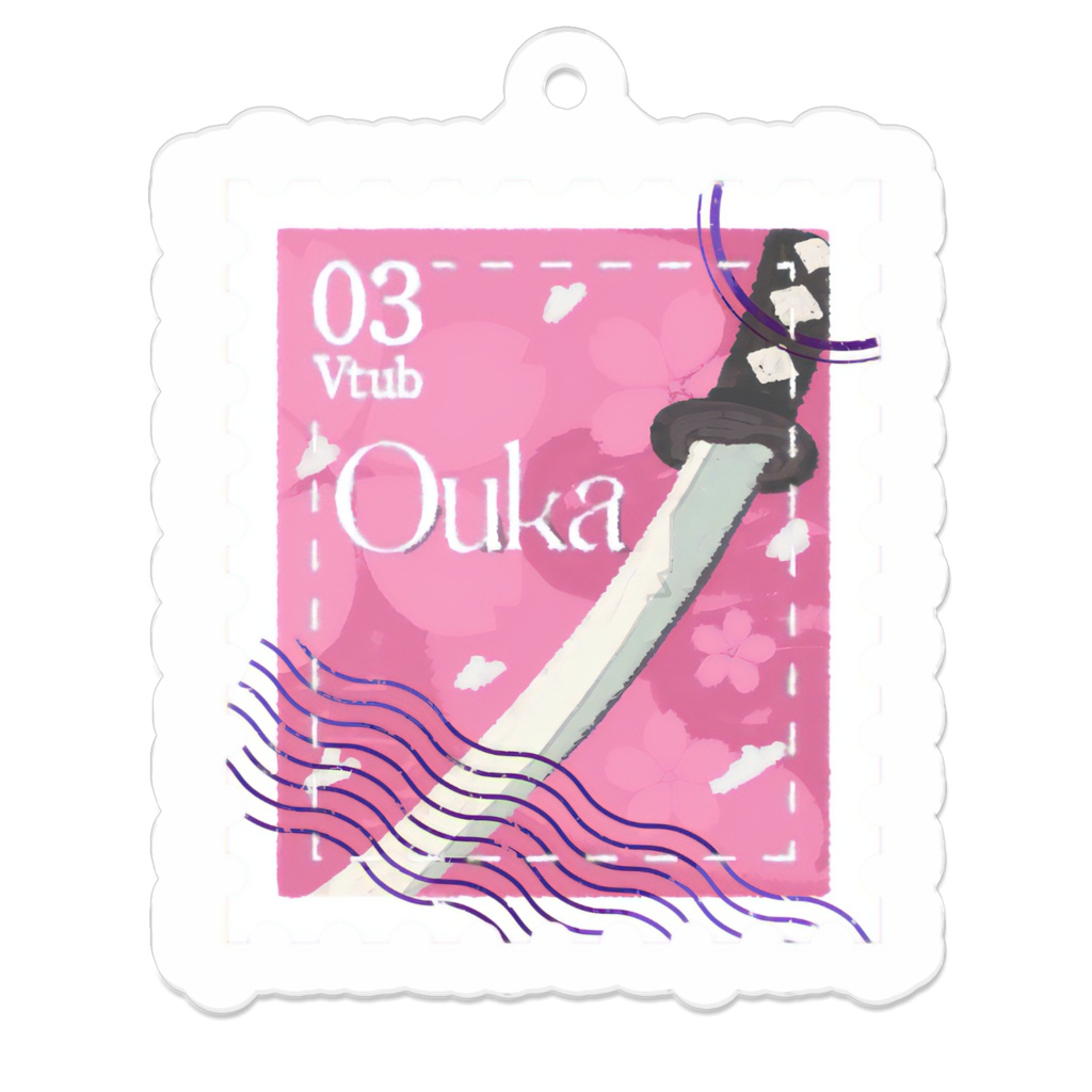 切手風アクリルキーホルダー