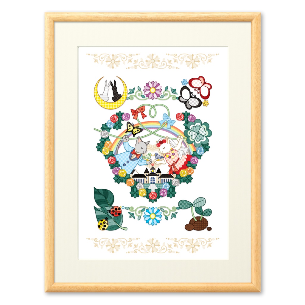 猫と鳥の結婚式カップル