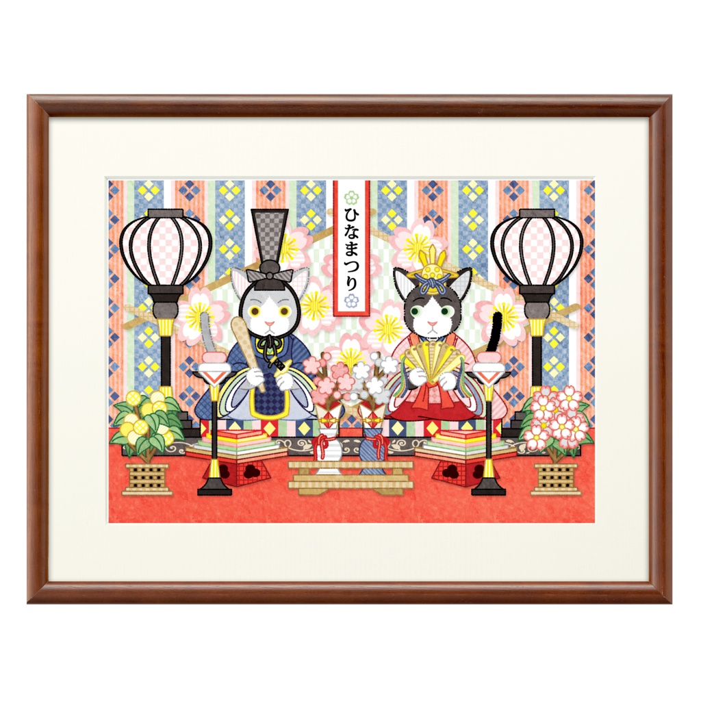 3月3日雛祭り和風猫のお雛様