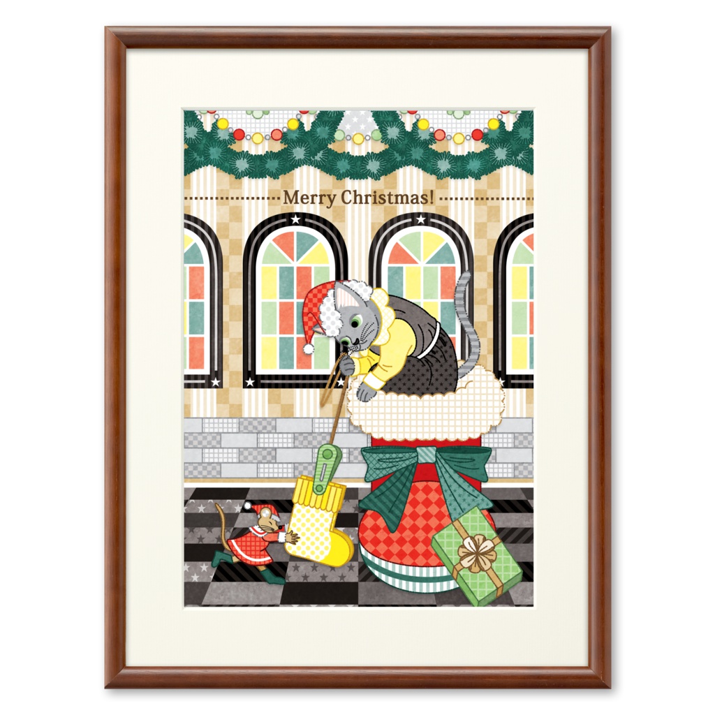 猫と鼠「靴下発見！」MERRY CHRISTMAS！