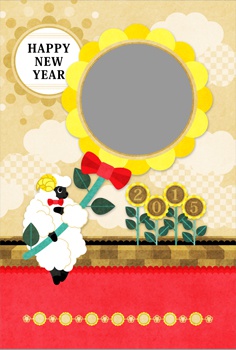 2015年未年完成年賀状テンプレート販売完成年賀状(テンプレート)全点セット ※23(普通16/写真フレーム7)点/はがきサイズ/300dpi/1748×1181ピクセル/PNG 1500円