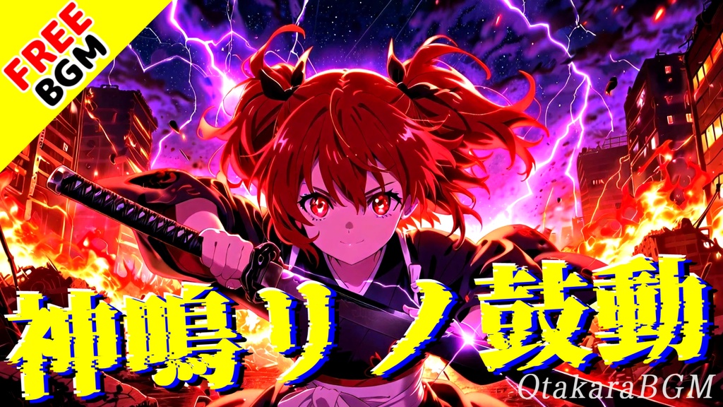 【フリーBGM】神鳴リノ鼓動|天命を穿て。この世で一番かっこいい覚醒系和ロック【疾走感 / 戦闘曲 / テンション上がる】