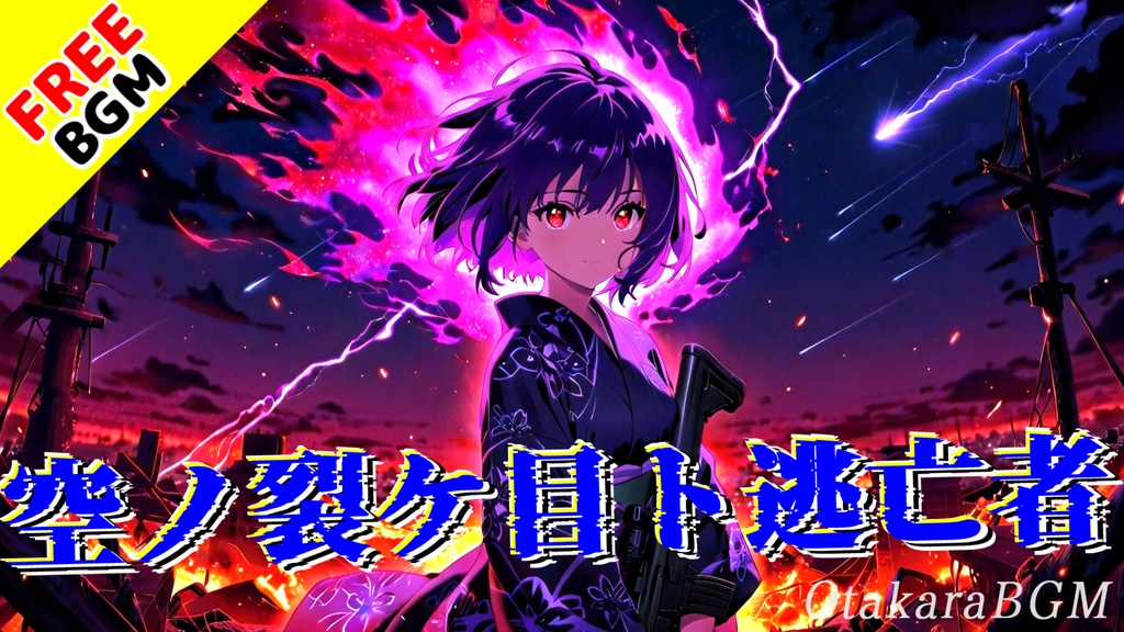 【フリーBGM】空ノ裂ケ目ト逃亡者|崩壊する空を背に駆ける、サイバー和風EDM【かっこいい / ダークで綺麗 / 崩壊系】
