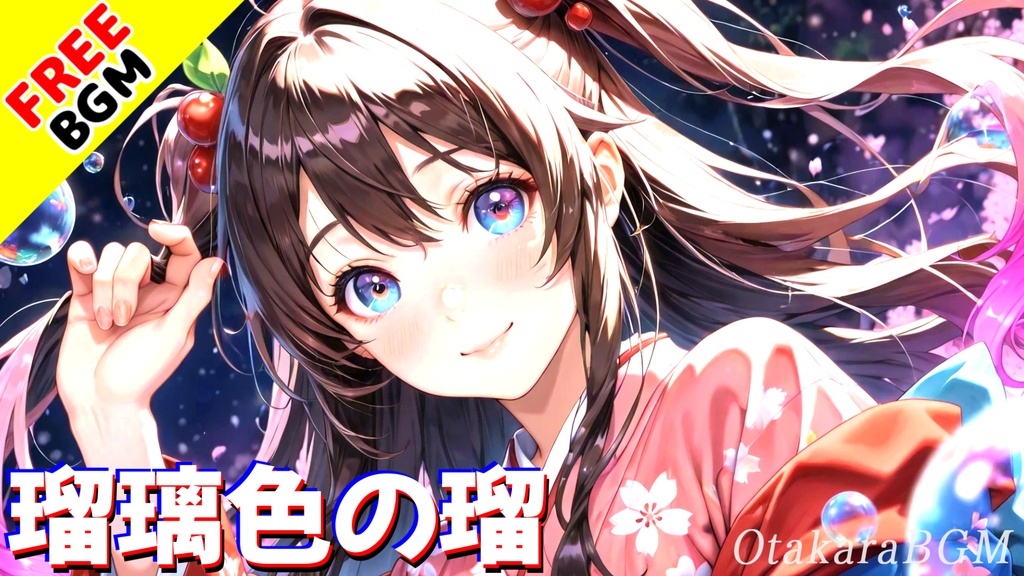 【フリーBGM】瑠璃色の瑠|雨音のように鳴り止まない、和風癒し系ピアノ曲【綺麗 / 優しい / お洒落】