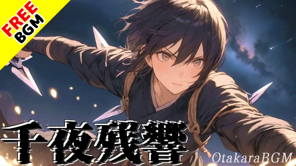【フリーBGM】千夜残響|和ロック × お洒落エモ!和楽器が響く和風アップテンポBGM【かっこいい / 配信向け】