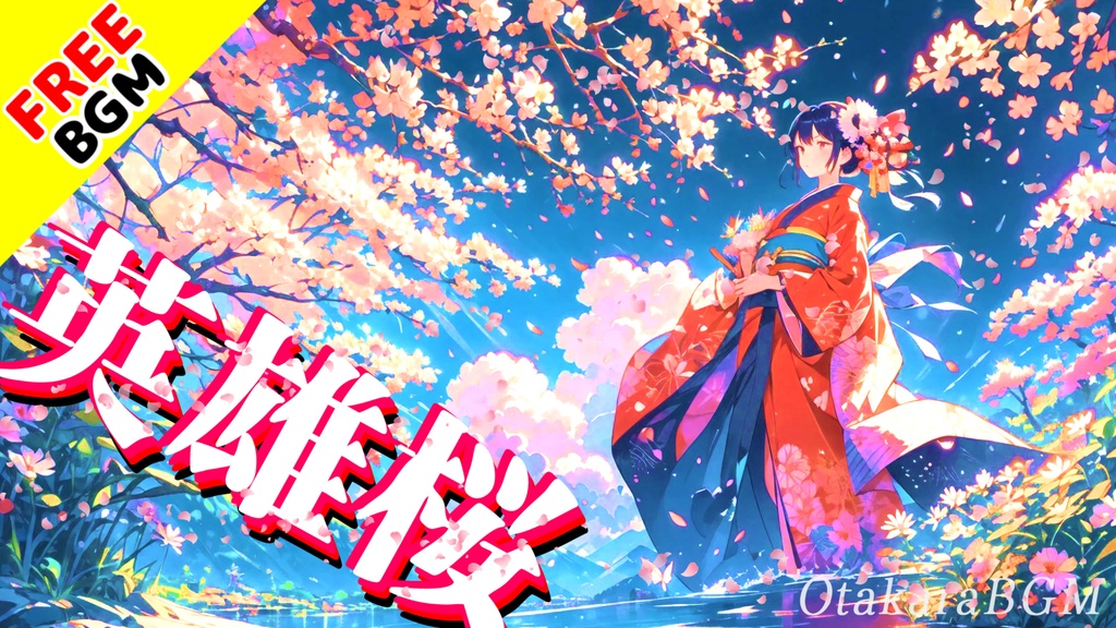 【フリーBGM】英雄桜|咲き誇れ、和ロックの衝動!配信を彩るエモロック戦闘曲【疾走感 / 和楽器 / 爽快&かっこいい】