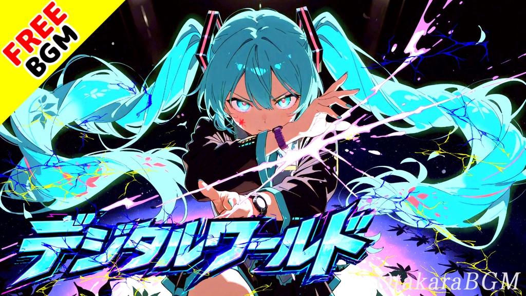 デジタルワールド|電脳世界を切り裂く超高速ボカロ風バトルロック【フリーBGM / 歌あり / アニソン風 / サイバー / 覚醒 / 中毒性】