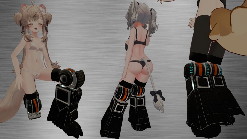 【VRChat想定・MA設定済み】4アバター対応 重装義足