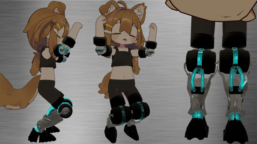 【VRChat想定・MA設定済み】4アバター対応 ノーマル義足 (おまけ付き)