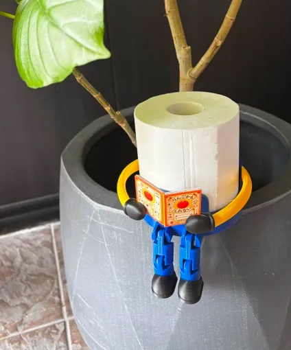 読書中のトイレットペーパーホルダー(3Dプリントデータ) Reading Time Toilet Paper Holder – STL Data