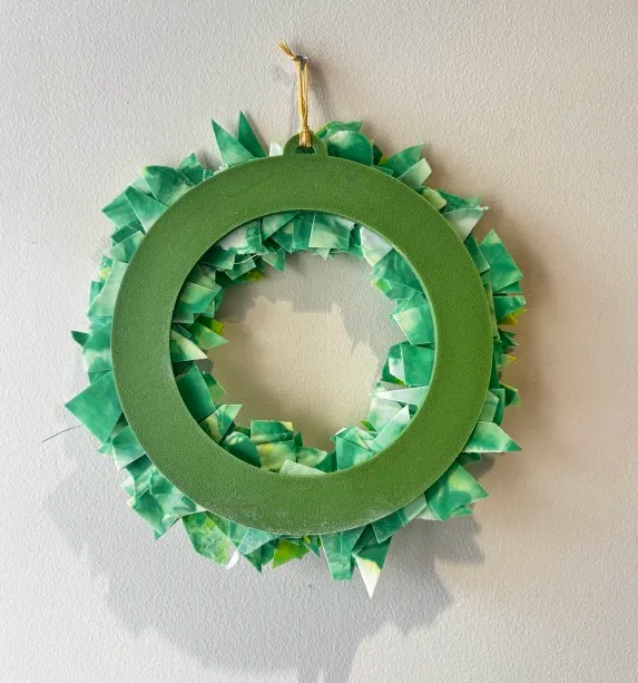 Poopアップサイクル|カラフルリース 直径約21cm