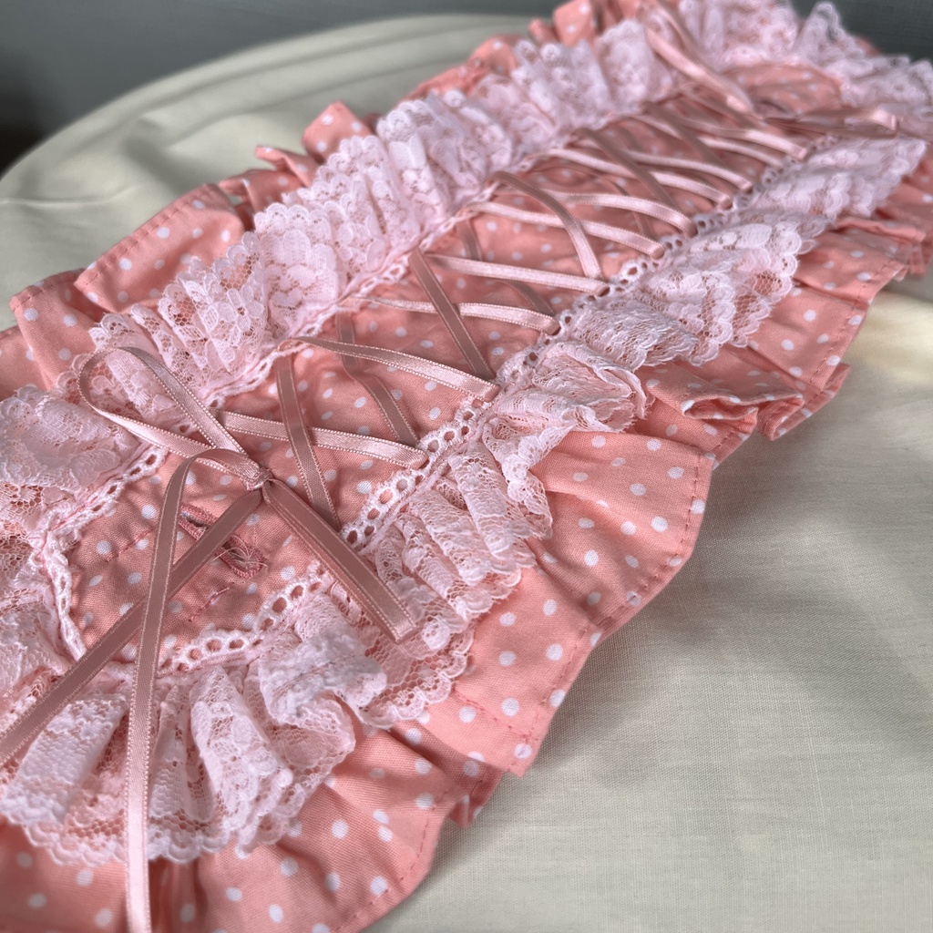 カスタムヘッドドレス 水玉(ピンク)