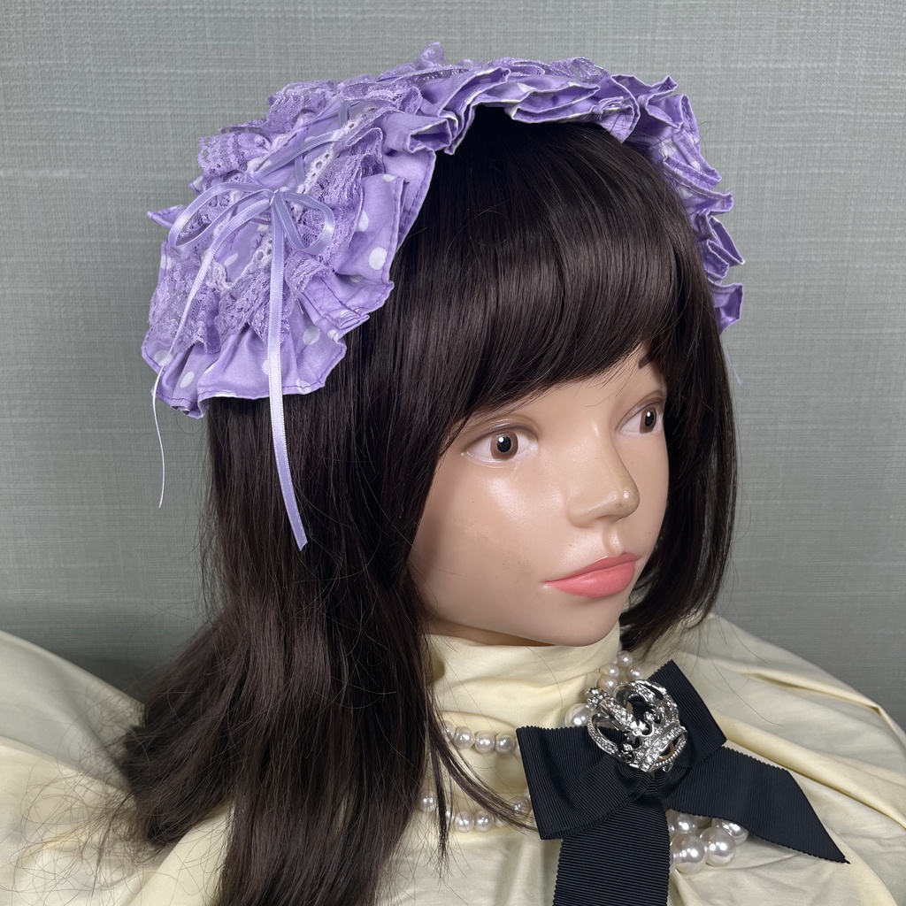 カスタムヘッドドレス 水玉(パープル）