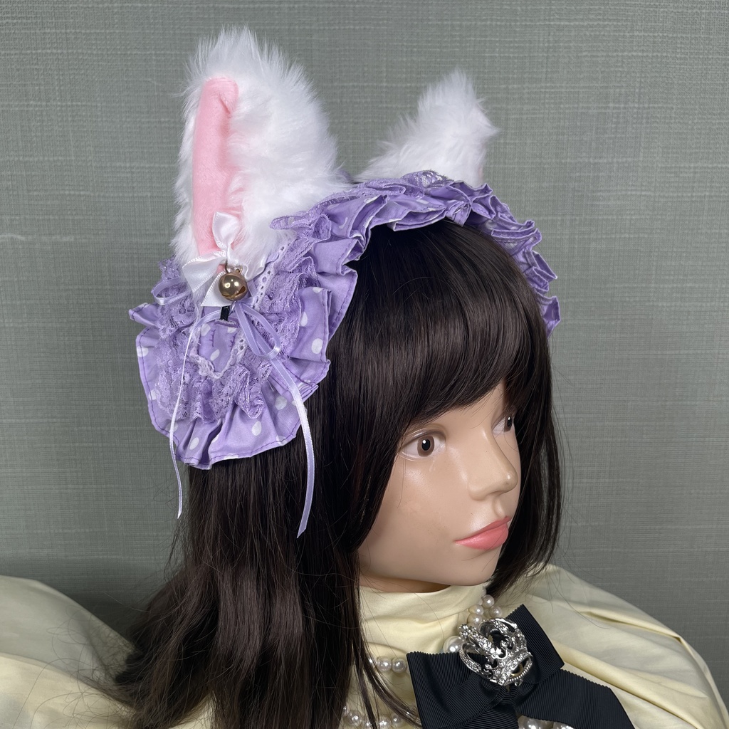 カスタムヘッドドレス 水玉(パープル)