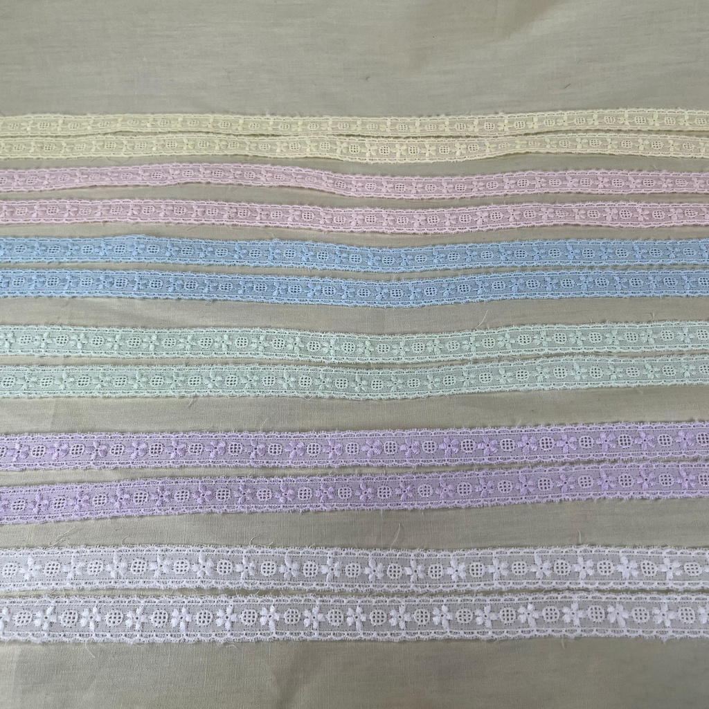 あごひもリボン 綿レース各色