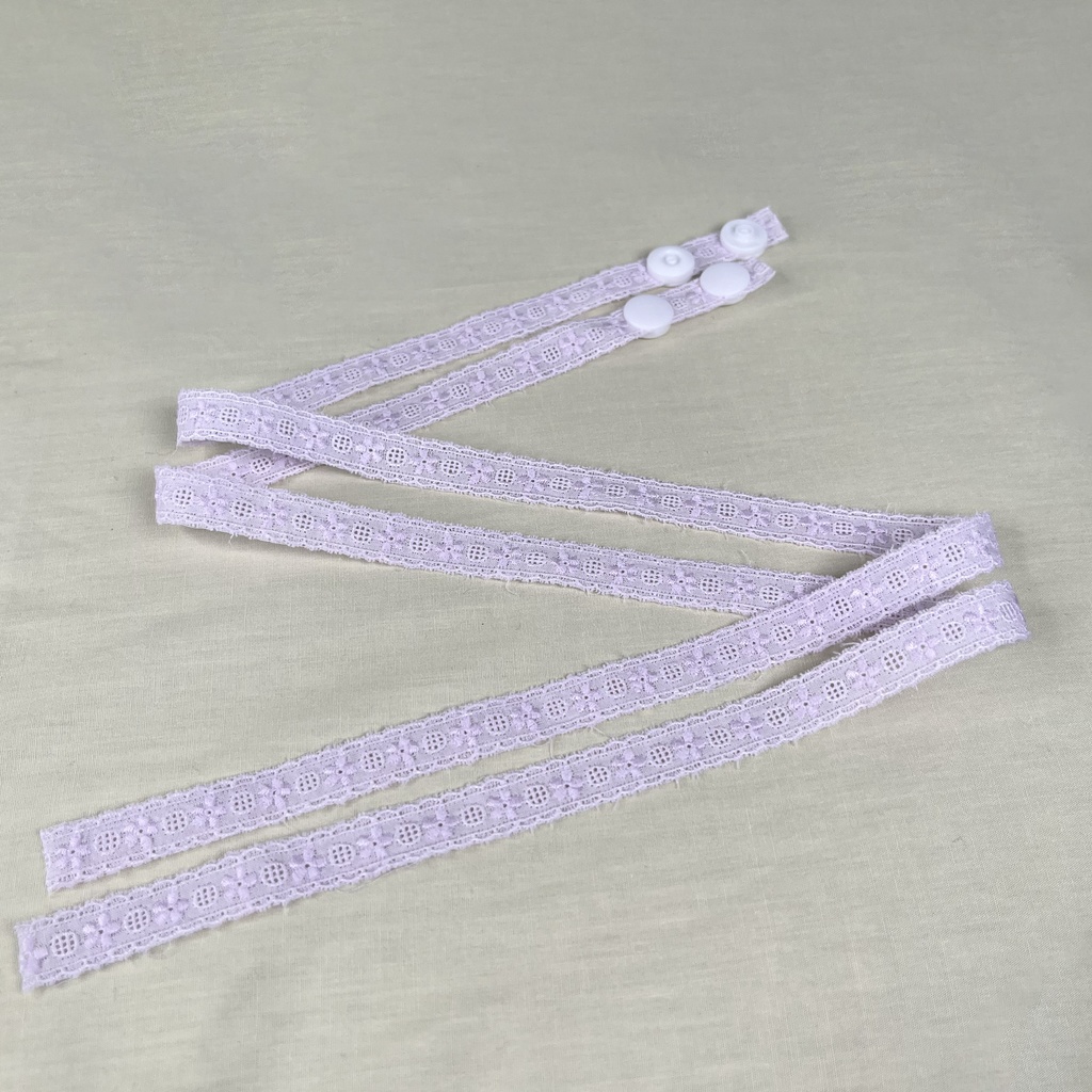 あごひもリボン 綿レース各色