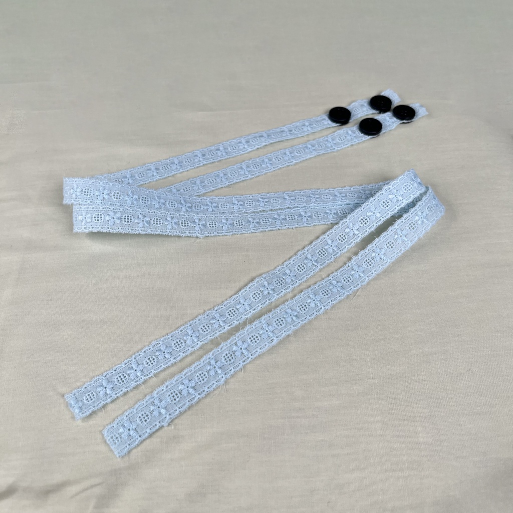 あごひもリボン 綿レース各色