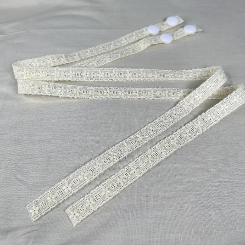 あごひもリボン 綿レース各色