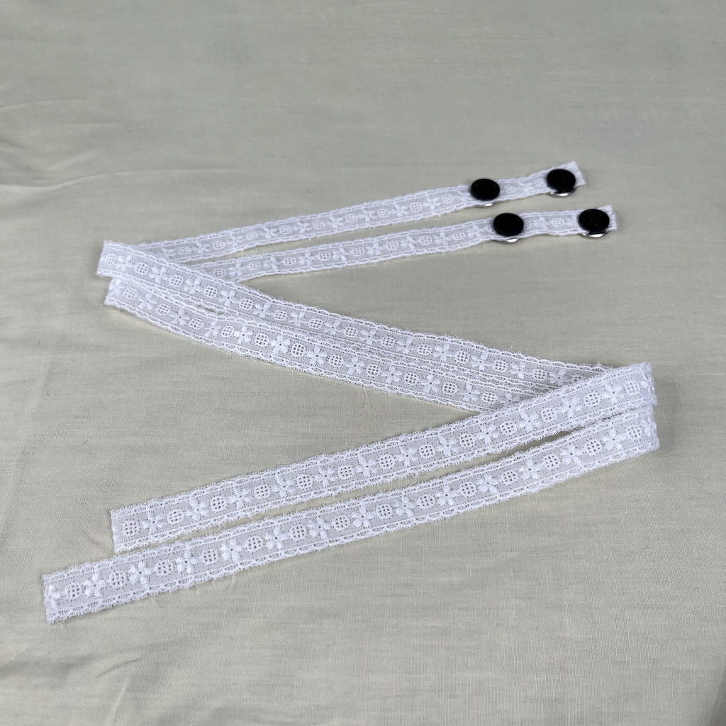 あごひもリボン 綿レース各色