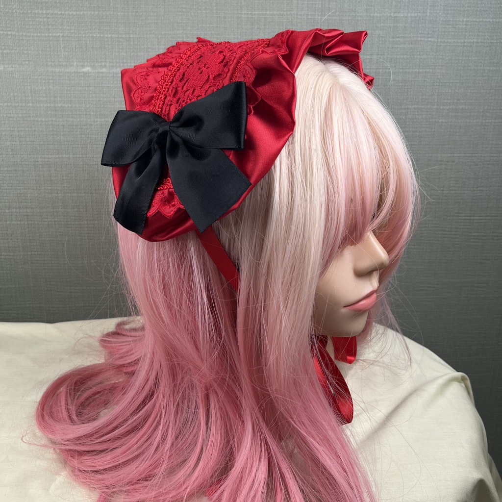 あごひもリボン 綿レース各色