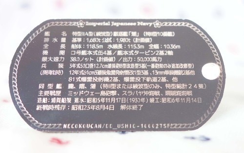 潮(特Ⅱ/綾波型駆逐艦)ドックタグ・アクセサリー/グッズ