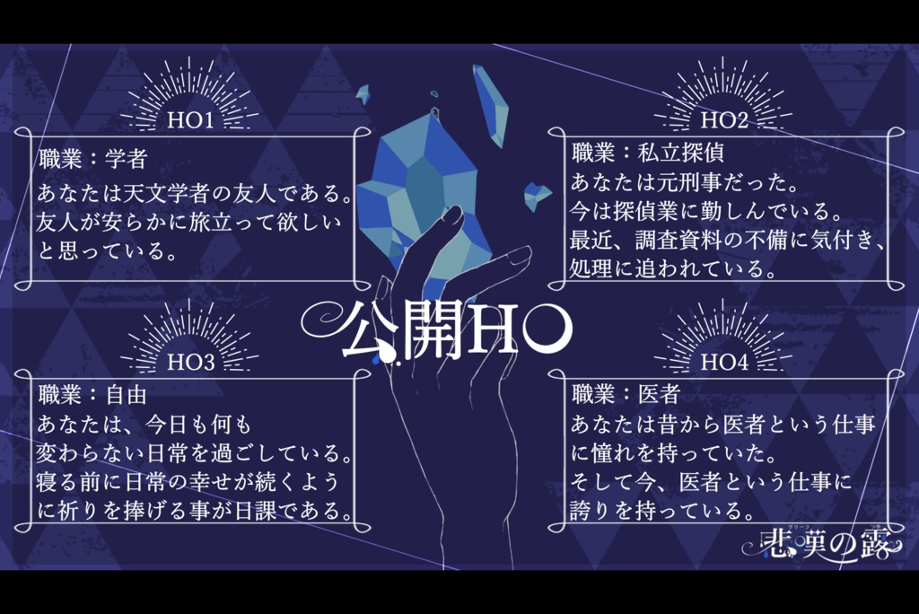 【CoCシナリオ】 悲嘆の露 【秘匿HOシナリオ】