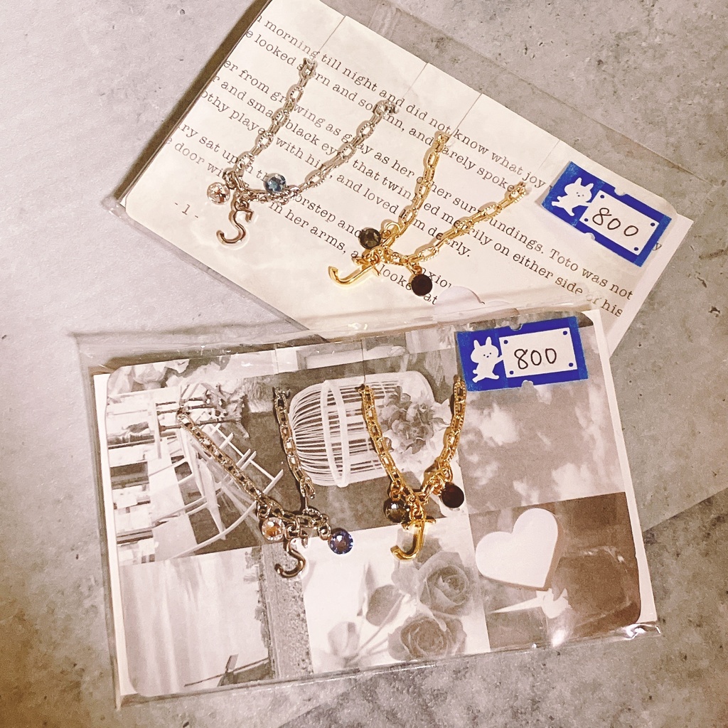 ぬい用 S&Jペアネックレス