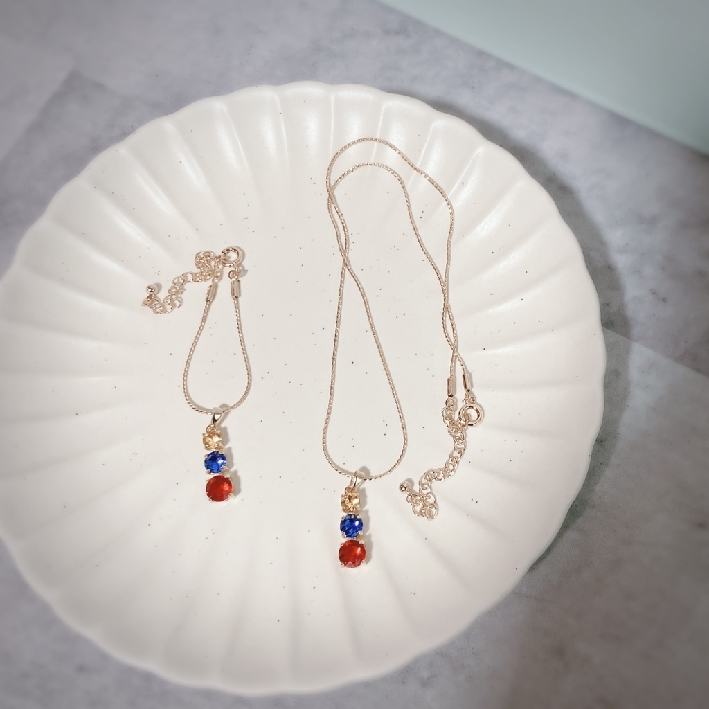 【人間用】3連カラーネックレス