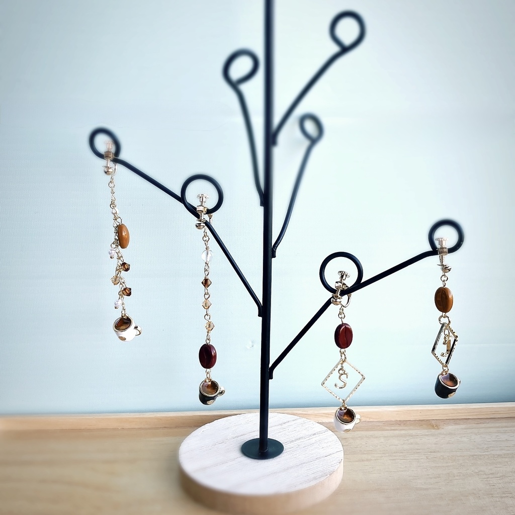 白黒カップのコーヒーイヤリング/ピアス