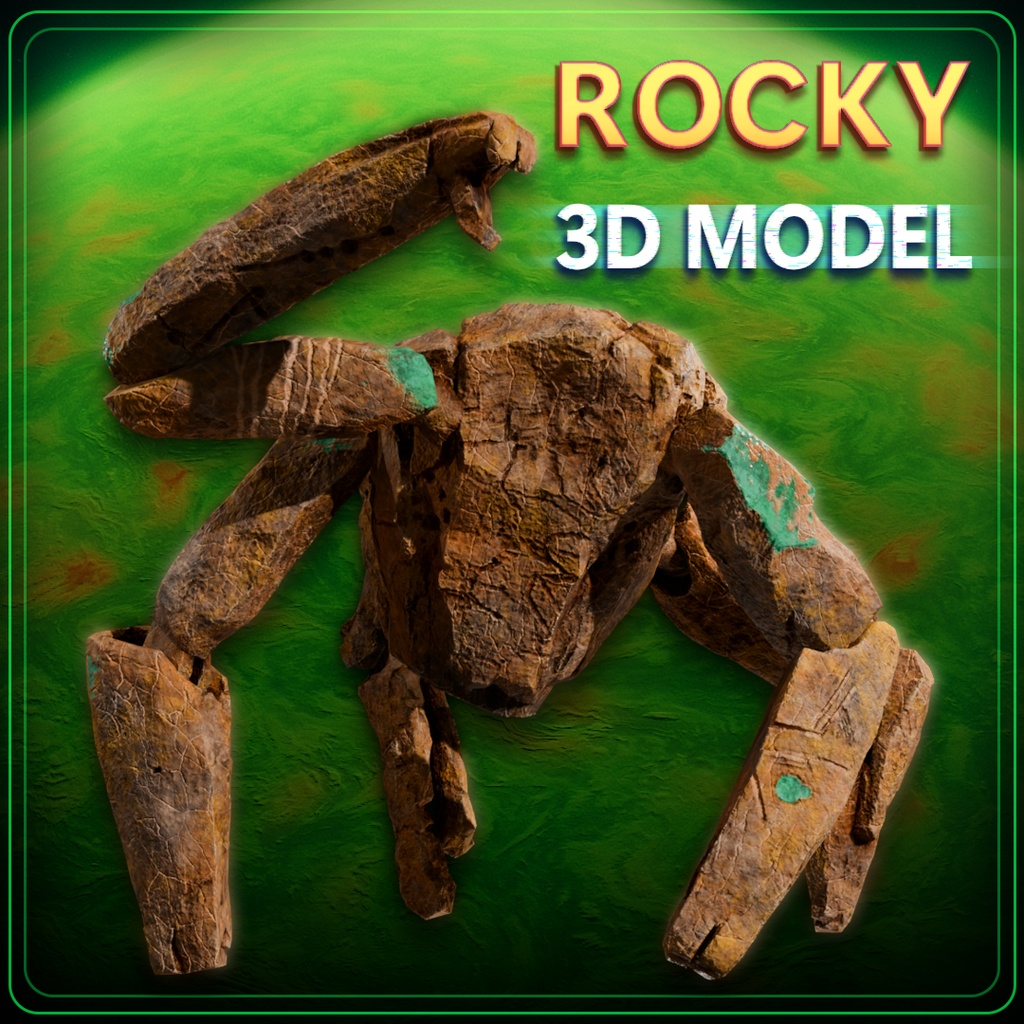 Rocky - Animated 3D Model ロッキー - リグ済み3Dモデル