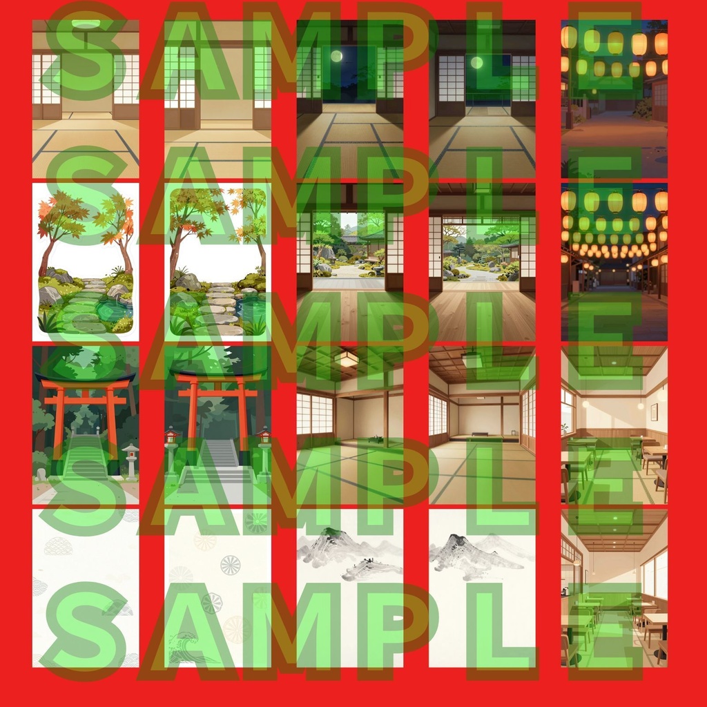 【背景素材】和風テクスチャ２０セット｜縦長・SNS用・スマホ壁紙対応（商用可（商用可